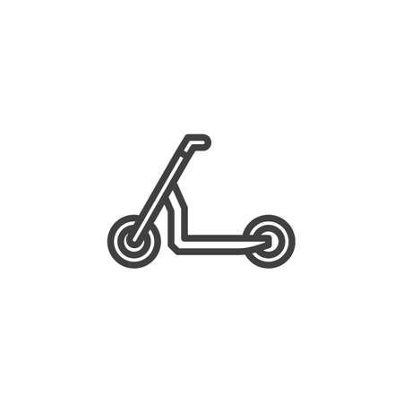 Electric kick scooter line iconのイラスト素材