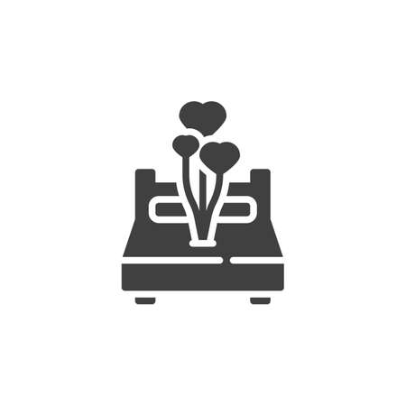 Newlyweds bed vector iconのイラスト素材