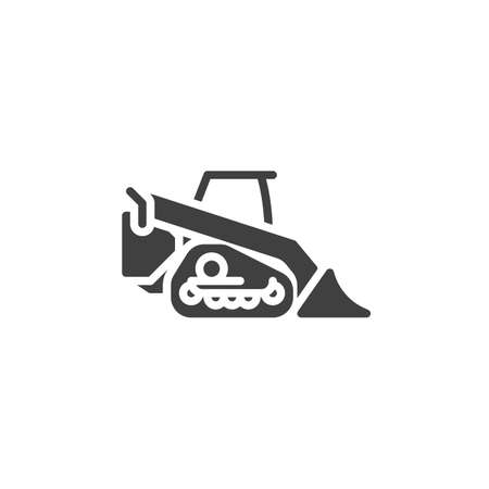 Mini excavator vector iconのイラスト素材