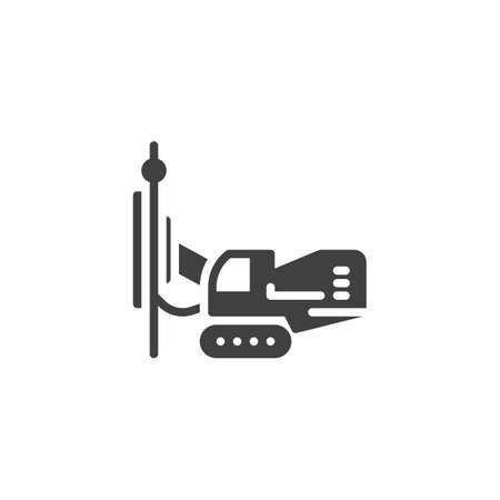 Drilling rig truck vector iconのイラスト素材