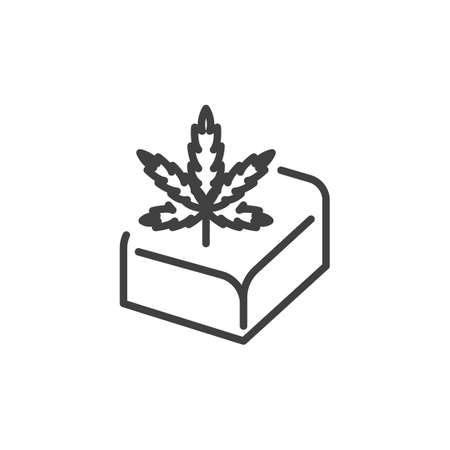 Cannabis box line iconのイラスト素材
