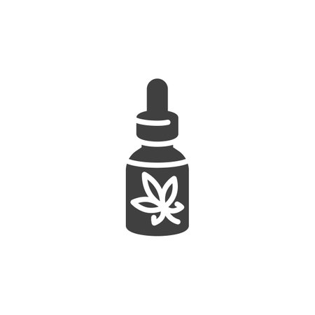 Hemp oil vector iconのイラスト素材
