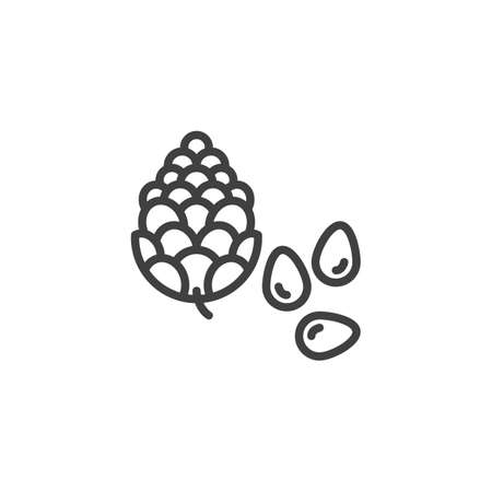 Pine nut seed line iconのイラスト素材