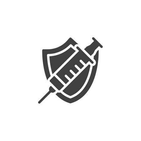 Vaccination protection shield vector iconのイラスト素材
