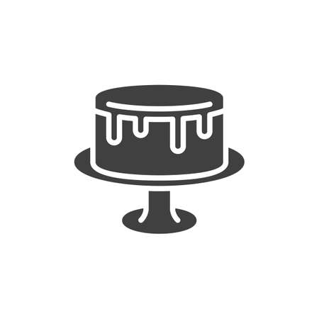 Cake on stand vector iconのイラスト素材
