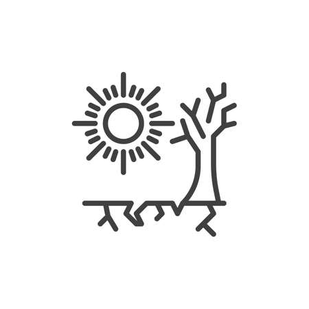 Drought disaster line iconのイラスト素材