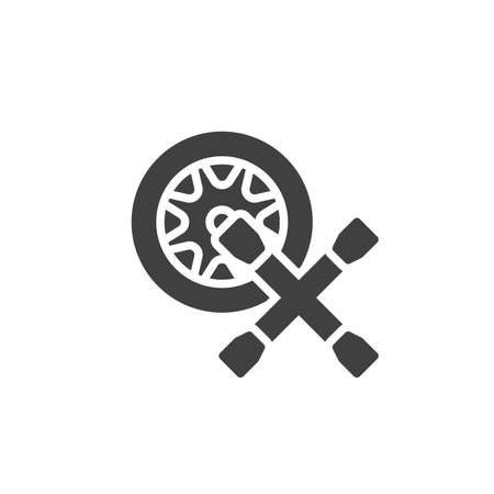 Tyre repair service vector iconのイラスト素材