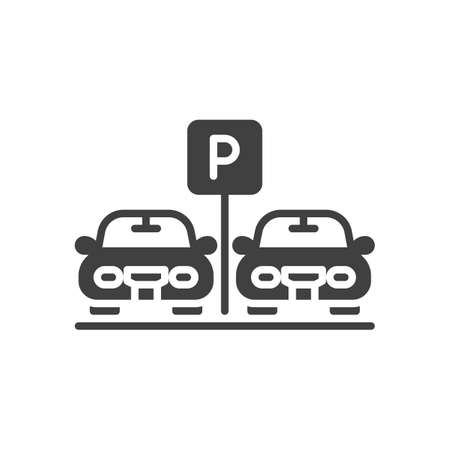 Car parking area vector iconのイラスト素材