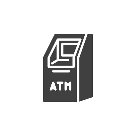 ATM, cash machine vector iconのイラスト素材