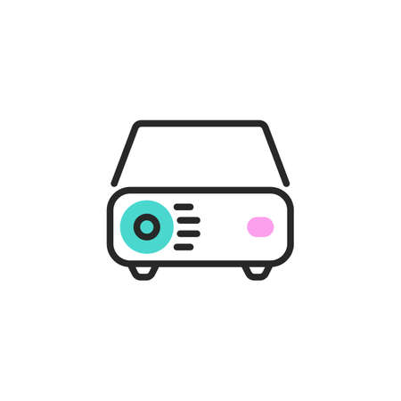Multimedia projector line iconのイラスト素材