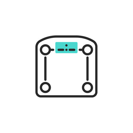 Digital weight scales line iconのイラスト素材