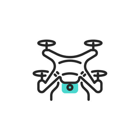 Drone quadcopter line iconのイラスト素材