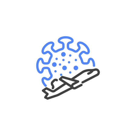 Travel during Coronavirus pandemic line iconのイラスト素材