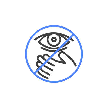 Do not touch eyes line iconのイラスト素材
