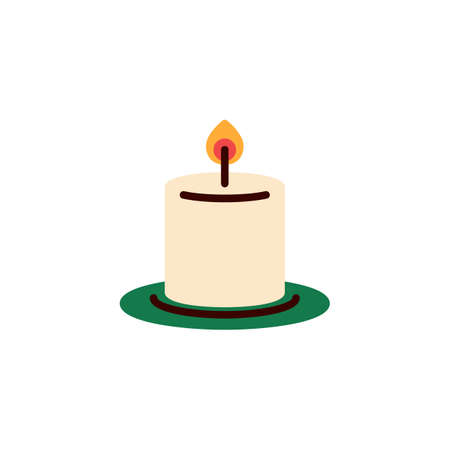 Burning candle flat iconのイラスト素材