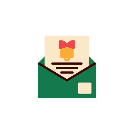 Christmas greeting card flat iconのイラスト素材
