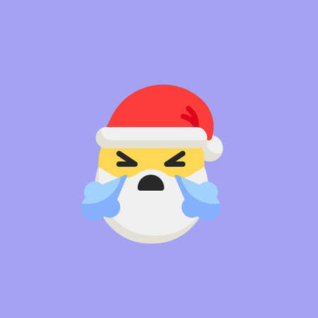 Santa Face with Steam From Nose flat iconのイラスト素材