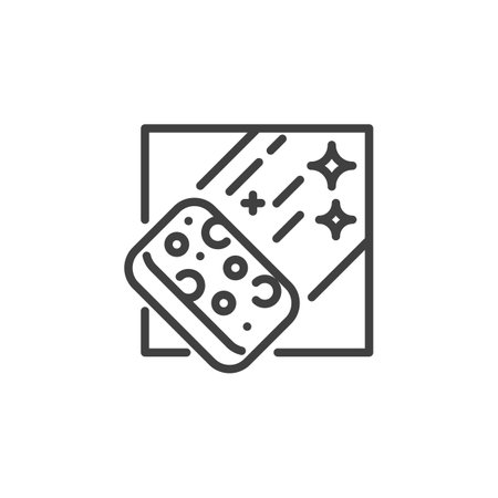 Sponge cleaning glass line iconのイラスト素材