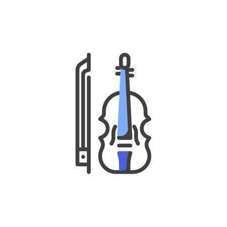 Violin, music instrument line iconのイラスト素材