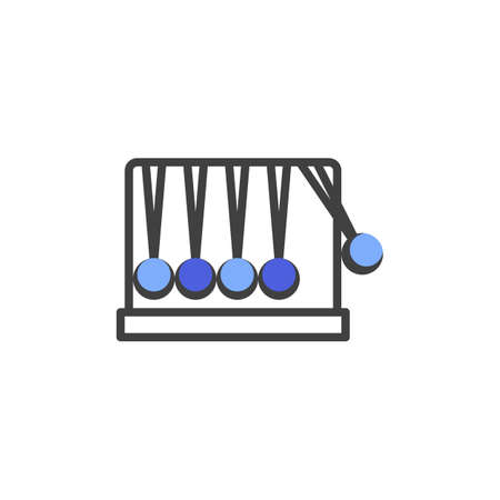 Newtons cradle line iconのイラスト素材