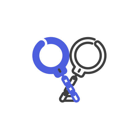 Handcuffs line iconのイラスト素材