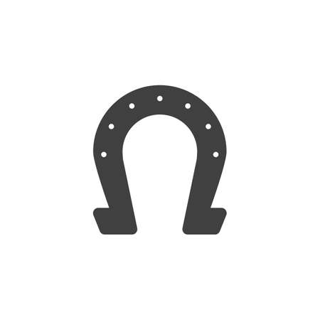 Horseshoe vector icon. filled flat sign for mobile concept and web design. Horseshoe glyph icon. Luck symbol, logo illustration. Vector graphicsのイラスト素材