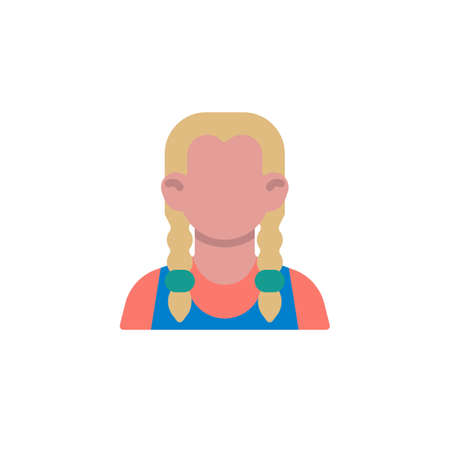 Faceless woman portrait flat icon