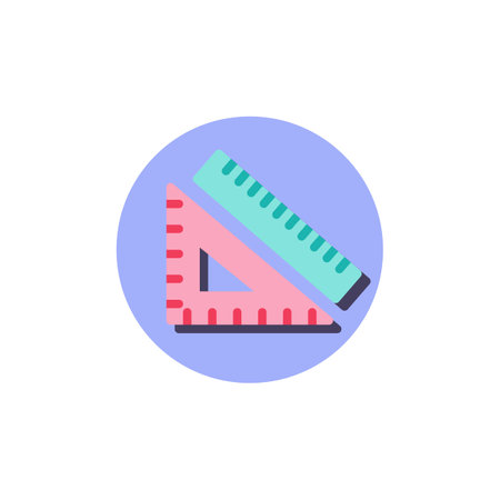 Set square ruler flat iconのイラスト素材
