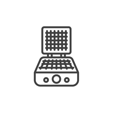 Waffle maker line iconのイラスト素材