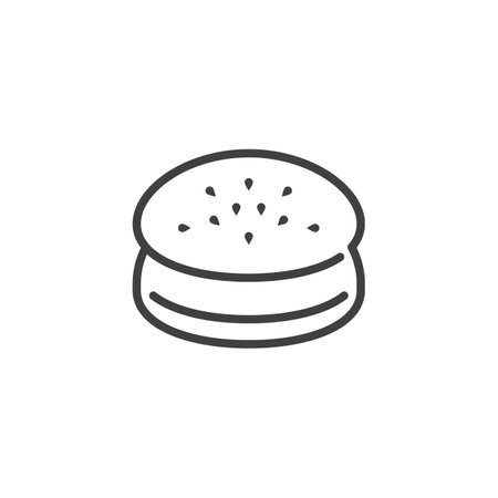 Burger buns line iconのイラスト素材