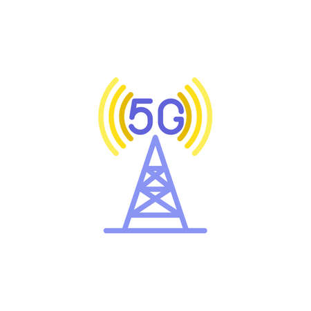 5g signal flat iconのイラスト素材
