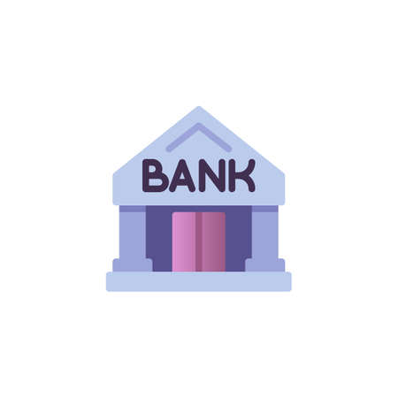 Bank building flat iconのイラスト素材