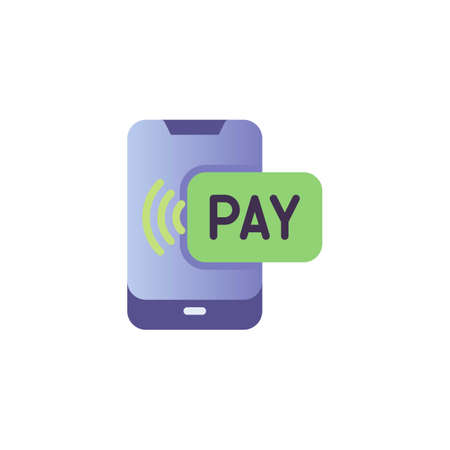 Contactless payment flat iconのイラスト素材