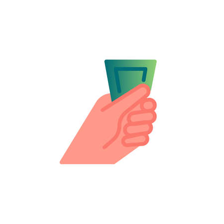 Hand with money bill flat iconのイラスト素材