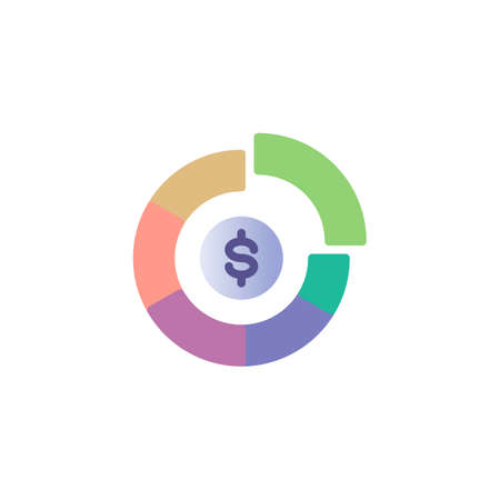 Budget balance flat iconのイラスト素材