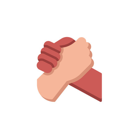 Collaboration, handshake flat iconのイラスト素材