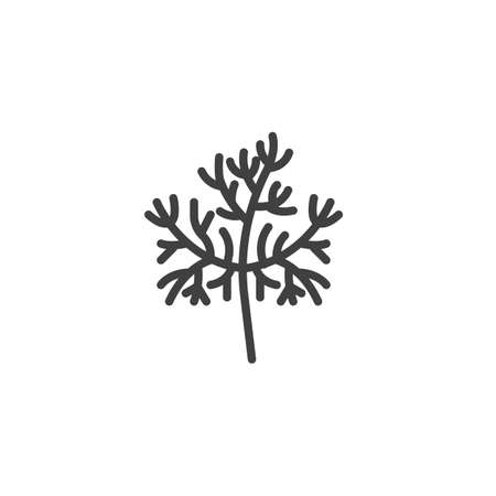Dill herb line iconのイラスト素材
