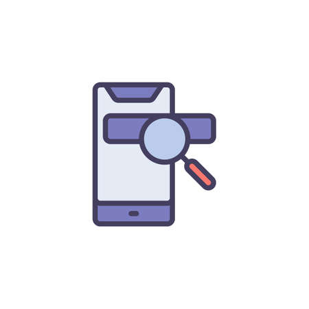 Mobile search filled outline iconのイラスト素材