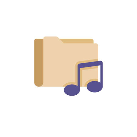 Music folder flat iconのイラスト素材