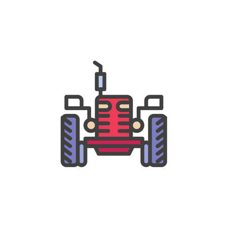 Tractor front filled outline iconのイラスト素材
