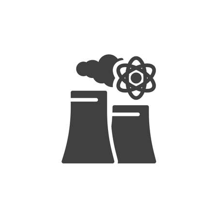 Nuclear power plant vector iconのイラスト素材
