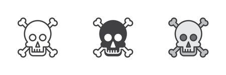 Crossbones skull iconのイラスト素材