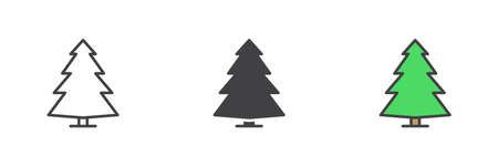 Fir-tree different style iconのイラスト素材