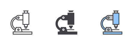 Microscope different style Iconのイラスト素材