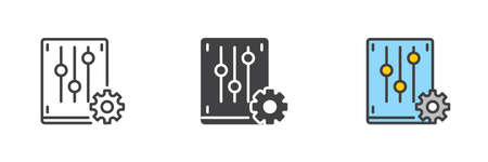 Settings sliders and gear iconのイラスト素材