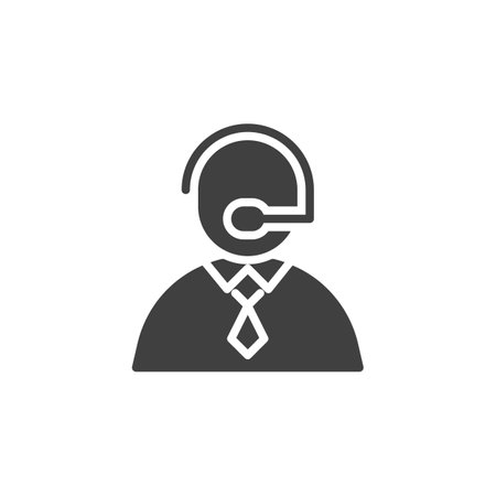 Customer service assistant vector iconのイラスト素材