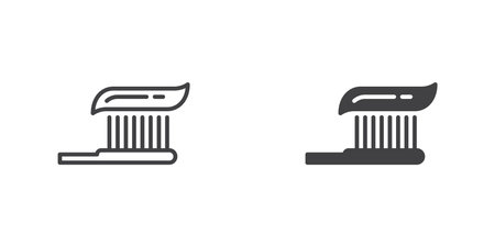 Toothbrush with toothpaste icon.のイラスト素材