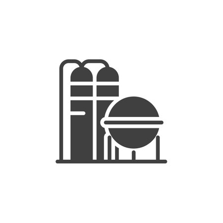 Oil storage tank vector iconのイラスト素材