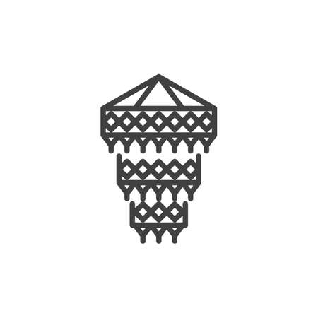Diwali lantern line icon.のイラスト素材