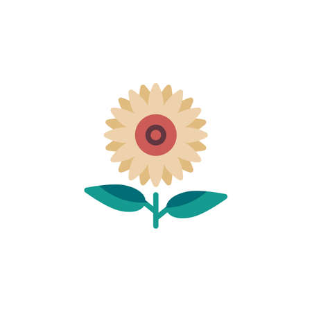 Sunflower flat iconのイラスト素材
